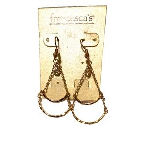 Francesca’s fish hook gold-toned earrings